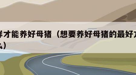 怎样才能养好母猪（想要养好母猪的最好方法什么）