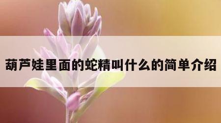 葫芦娃里面的蛇精叫什么的简单介绍