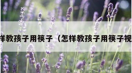 怎样教孩子用筷子（怎样教孩子用筷子视频）