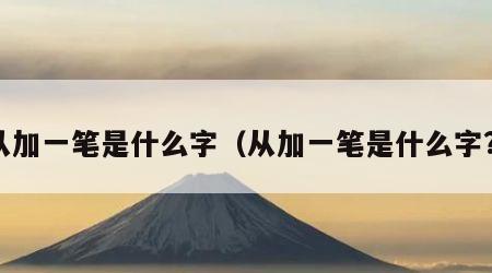 从加一笔是什么字（从加一笔是什么字?）