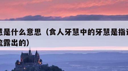 牙慧是什么意思（食人牙慧中的牙慧是指说话中流露出的）