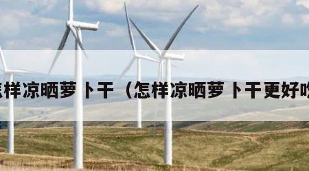 怎样凉晒萝卜干（怎样凉晒萝卜干更好吃）