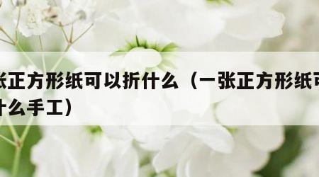 一张正方形纸可以折什么（一张正方形纸可以折什么手工）