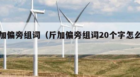 斤加偏旁组词（斤加偏旁组词20个字怎么写）