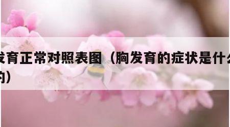 胸发育正常对照表图（胸发育的症状是什么样子的）