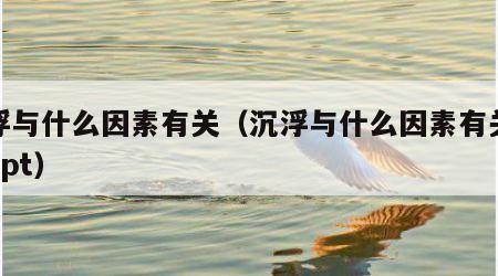 沉浮与什么因素有关（沉浮与什么因素有关课件ppt）