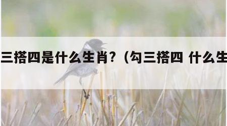 勾三搭四是什么生肖?（勾三搭四 什么生肖）