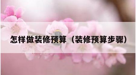 怎样做装修预算（装修预算步骤）