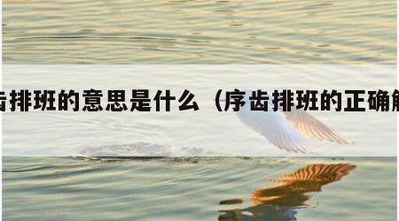 序齿排班的意思是什么（序齿排班的正确解释）
