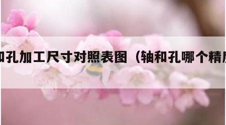 轴和孔加工尺寸对照表图（轴和孔哪个精度高）