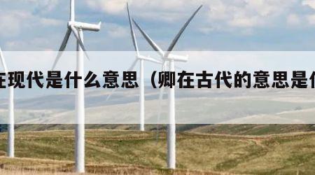 卿在现代是什么意思（卿在古代的意思是什么）