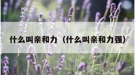 什么叫亲和力（什么叫亲和力强）