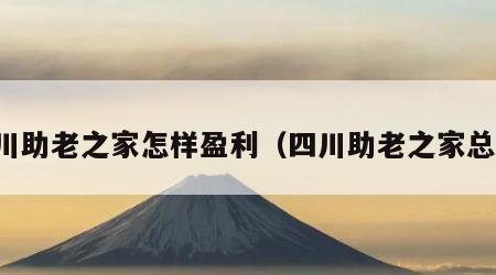 四川助老之家怎样盈利（四川助老之家总部）