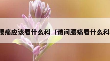 腰痛应该看什么科（请问腰痛看什么科）