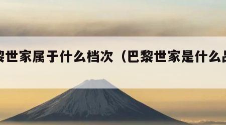 巴黎世家属于什么档次（巴黎世家是什么品牌?）