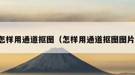 怎样用通道抠图（怎样用通道抠图图片）