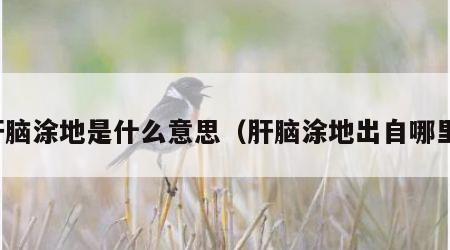 肝脑涂地是什么意思（肝脑涂地出自哪里）