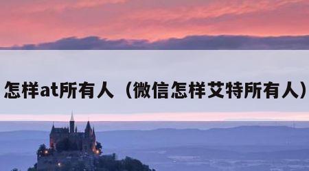 怎样at所有人（微信怎样艾特所有人）
