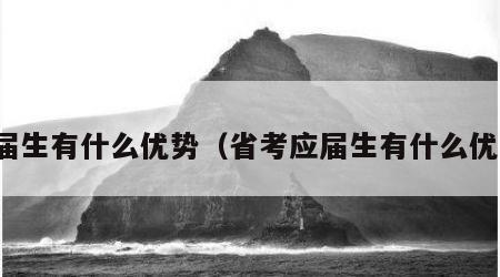 应届生有什么优势（省考应届生有什么优势）