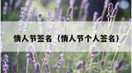 情人节签名（情人节个人签名）