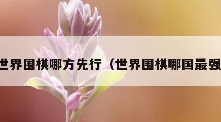 世界围棋哪方先行（世界围棋哪国最强）