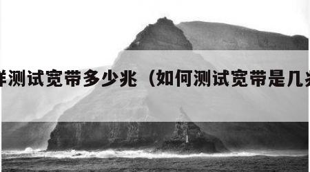 怎样测试宽带多少兆（如何测试宽带是几兆的）
