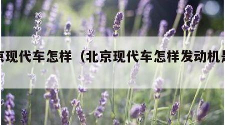 北京现代车怎样（北京现代车怎样发动机是合资）