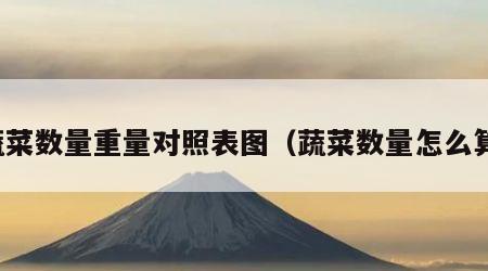 蔬菜数量重量对照表图（蔬菜数量怎么算）