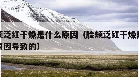 脸颊泛红干燥是什么原因（脸颊泛红干燥是什么原因导致的）