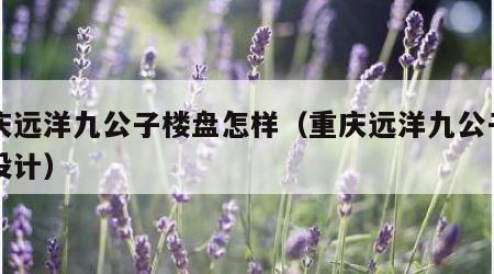 重庆远洋九公子楼盘怎样（重庆远洋九公子户型设计）