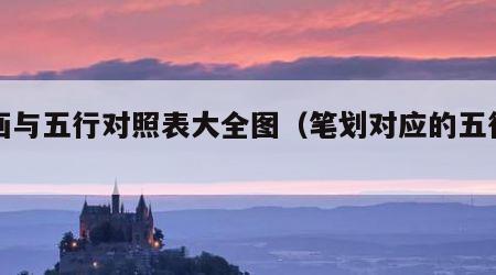 笔画与五行对照表大全图（笔划对应的五行属性）