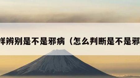 怎样辨别是不是邪病（怎么判断是不是邪病）