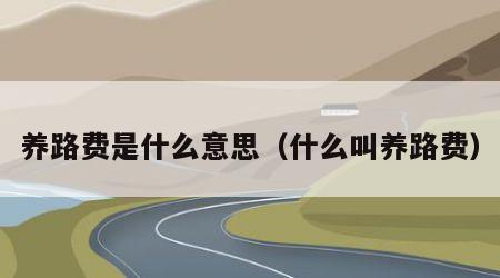 养路费是什么意思（什么叫养路费）