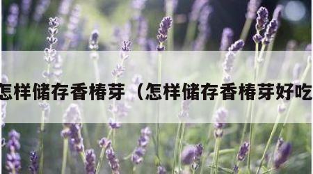 怎样储存香椿芽（怎样储存香椿芽好吃）