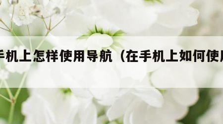 在手机上怎样使用导航（在手机上如何使用导航）