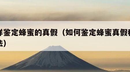 怎样鉴定蜂蜜的真假（如何鉴定蜂蜜真假科学方法）