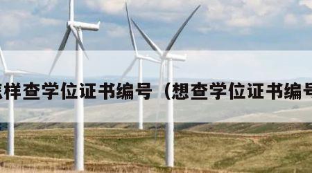怎样查学位证书编号（想查学位证书编号）