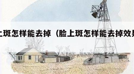 脸上斑怎样能去掉（脸上斑怎样能去掉效果最好）