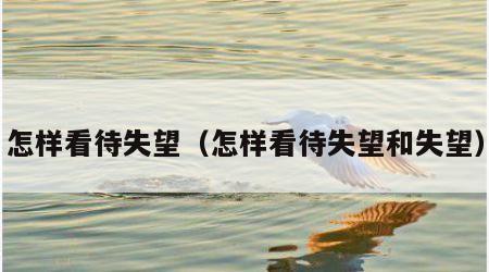 怎样看待失望（怎样看待失望和失望）