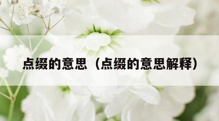 点缀的意思（点缀的意思解释）