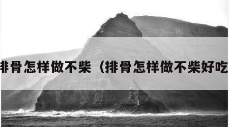排骨怎样做不柴（排骨怎样做不柴好吃）