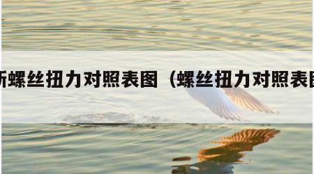 最新螺丝扭力对照表图（螺丝扭力对照表图片）