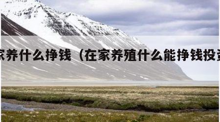 在家养什么挣钱（在家养殖什么能挣钱投资小的）