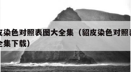 貂皮染色对照表图大全集（貂皮染色对照表图大全集下载）
