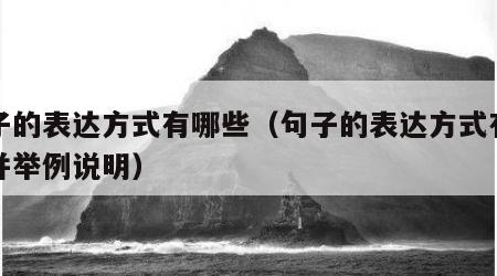句子的表达方式有哪些（句子的表达方式有哪些并举例说明）