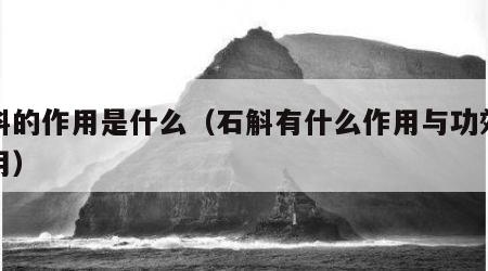 石斛的作用是什么（石斛有什么作用与功效与作用）