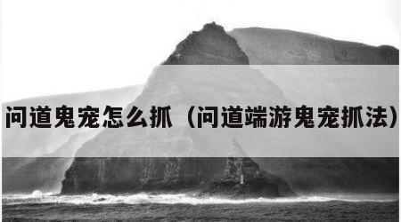 问道鬼宠怎么抓（问道端游鬼宠抓法）