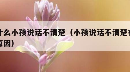 为什么小孩说话不清楚（小孩说话不清楚有哪些原因）