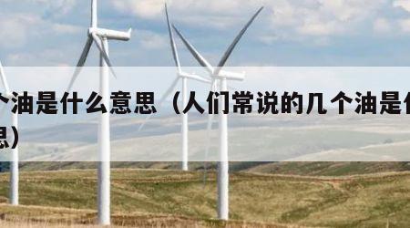 几个油是什么意思（人们常说的几个油是什么意思）