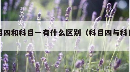 科目四和科目一有什么区别（科目四与科目一）
